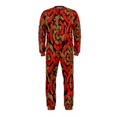 Red And Brown Pattern Onepiece Jumpsuit (kids) by linceazul