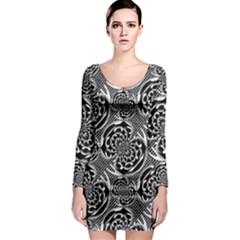 Metallic Mesh Pattern Long Sleeve Bodycon Dress by linceazul