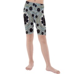 Wood In The Soft Fire Galaxy Pop Art Kids  Mid Length Swim Shorts by pepitasart