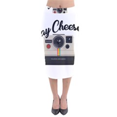Say Cheese Velvet Midi Pencil Skirt by Valentinaart