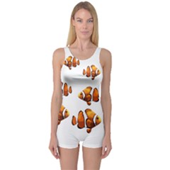 Clown Fish One Piece Boyleg Swimsuit by Valentinaart