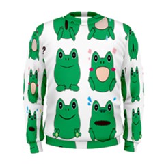 Animals Frog Green Face Mask Smile Cry Cute Men s Sweatshirt by Mariart