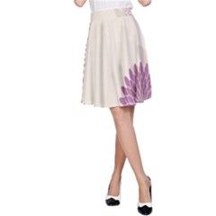 Star Sunflower Floral Grey Purple Orange A-line Skirt by Mariart