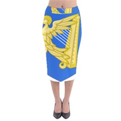 Coat Of Arms Of Ireland, 17th Century To The Foundation Of Irish Free State Velvet Midi Pencil Skirt by abbeyz71