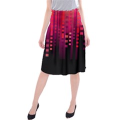 Line Vertical Plaid Light Black Red Purple Pink Sexy Midi Beach Skirt by Mariart
