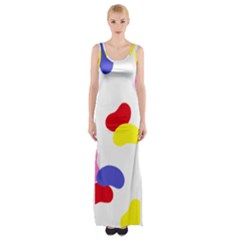 Seed Beans Color Rainbow Maxi Thigh Split Dress by Mariart