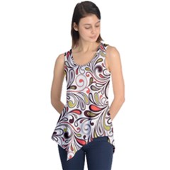 Colorful Abstract Floral Background Sleeveless Tunic by TastefulDesigns