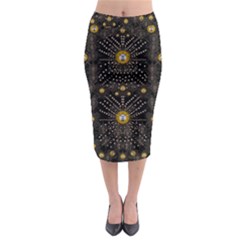 Lace Of Pearls In The Earth Galaxy Pop Art Midi Pencil Skirt by pepitasart