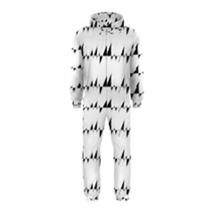 Black And White Wavy Stripes Pattern Hooded Jumpsuit (kids) by dflcprintsclothing