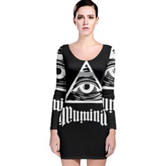 Illuminati Long Sleeve Velvet Bodycon Dress by Valentinaart