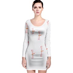 Animal Dragonfly Fly Pink Long Sleeve Bodycon Dress by Mariart