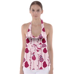 Flower Floral Mpink Frame Babydoll Tankini Top by Mariart