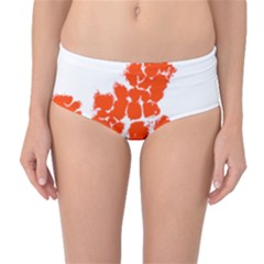 Red Spot Paint Mid-waist Bikini Bottoms by Mariart