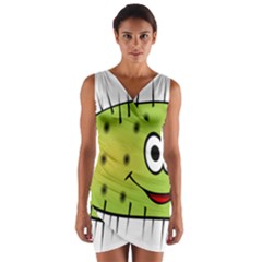 Thorn Face Mask Animals Monster Green Polka Wrap Front Bodycon Dress by Mariart