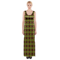 Kiwi Like Pattern Maxi Thigh Split Dress by linceazul
