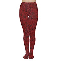 Red Roses Field Women s Tights by designworld65