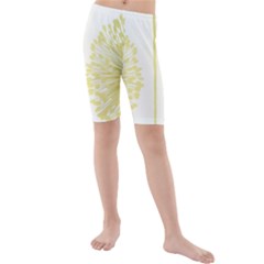 Flower Floral Yellow Kids  Mid Length Swim Shorts by Mariart