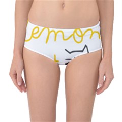 Lemon Animals Cat Orange Mid-waist Bikini Bottoms by Mariart
