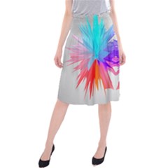 Poly Symmetry Spot Paint Rainbow Midi Beach Skirt by Mariart