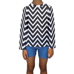 Zigzag Pattern Kids  Long Sleeve Swimwear by Valentinaart