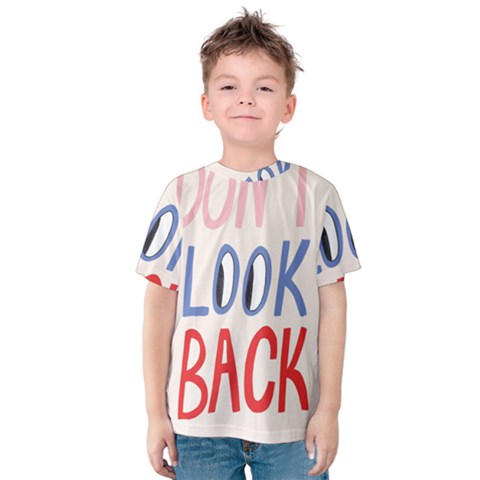 Don t Look Back Big Eye Pink Red Blue Sexy Kids  Cotton Tee by Mariart