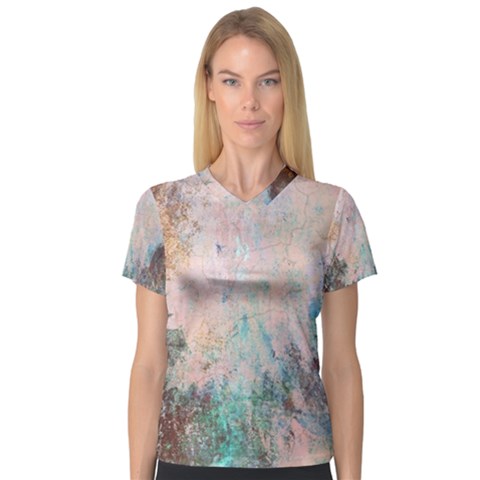 Cold Stone Abstract Women s V-neck Sport Mesh Tee by digitaldivadesigns
