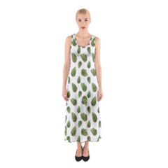 Leaves Motif Nature Pattern Sleeveless Maxi Dress by dflcprintsclothing