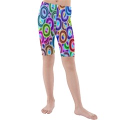 Colorful Ovals        Kid s Swim Shorts by LalyLauraFLM