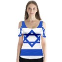 Flag of Israel Butterfly Sleeve Cutout Tee  View1