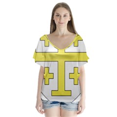The Arms Of The Kingdom Of Jerusalem  Flutter Sleeve Top by abbeyz71