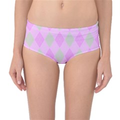Plaid Pattern Mid-waist Bikini Bottoms by Valentinaart