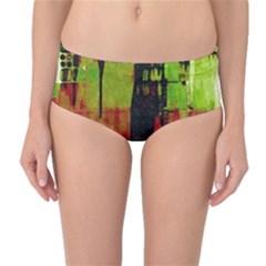 Grunge Texture             Mid-waist Bikini Bottoms by LalyLauraFLM