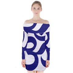Om Symbol (midnight Blue) Long Sleeve Off Shoulder Dress by abbeyz71