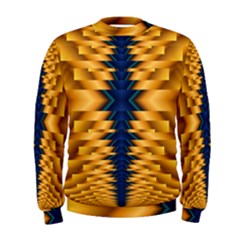 Plaid Blue Gold Wave Chevron Men s Sweatshirt by Mariart