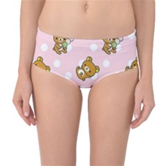 Kawaii Bear Pattern Mid-waist Bikini Bottoms by Nexatart