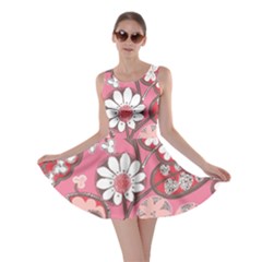 Pink Flower Pattern Skater Dress by Nexatart