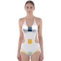 Plaid Arrow Yellow Blue Key Cut-Out One Piece Swimsuit View1