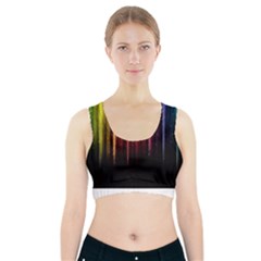 Rain Color Rainbow Line Light Green Red Blue Gold Sports Bra With Pocket by Mariart