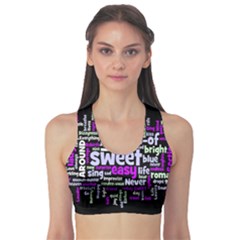 Writing Color Rainbow Sweer Love Sports Bra by Mariart