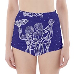 Gemini Zodiac Star High-waisted Bikini Bottoms by Mariart