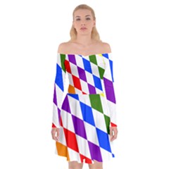 Rainbow Flag Bavaria Off Shoulder Skater Dress by Nexatart