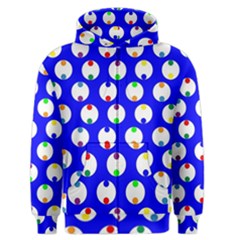Easter Egg Fabric Circle Blue White Red Yellow Rainbow Men s Zipper Hoodie by Mariart