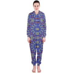 Colorful Ethnic Design Hooded Jumpsuit (ladies)  by dflcprintsclothing