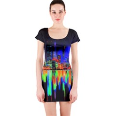 City Panorama Short Sleeve Bodycon Dress by Valentinaart