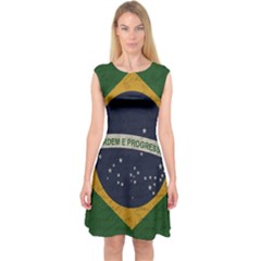 Vintage Flag - Brasil Capsleeve Midi Dress by ValentinaDesign