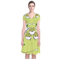 The Most Ugly Alien Ever Short Sleeve Front Wrap Dress by Catifornia