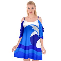 Blue Beach Sea Wave Waves Chevron Water Cutout Spaghetti Strap Chiffon Dress by Mariart