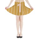 Number 1 Line Vertical Yellow Pink Orange Wave Chevron Mini Flare Skirt View3