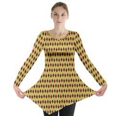 Points Cells Paint Texture Plaid Triangle Polka Long Sleeve Tunic  by Mariart