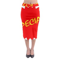 Special Sale Spot Red Yellow Polka Midi Pencil Skirt by Mariart